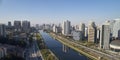 Aerial view of Marginal Pinheiros in Sao Paulo, Brazil