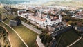 Aerial view of a castle in Marienberg Fortress in Wurzburg, Germany, with many buildings Royalty Free Stock Photo