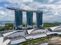 Aerial view of Marina Bay Sands in Singapore. The iconic hotel building in Singapore Royalty Free Stock Photo