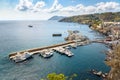 Aerial view of port in Lipari on Aeolian Islands Royalty Free Stock Photo