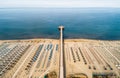 Aerial view of the Marina di Pietrasanta beach in the early morning, Tuscany Royalty Free Stock Photo