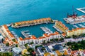 aerial view of a marina in gibraltar...IMAGE Royalty Free Stock Photo