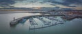 Aerial view of the Marina and Harbour at sunset. Ramsgate, Kent, England Royalty Free Stock Photo