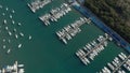 Marina docks with sailboats and piers