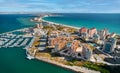 Aerial view of marina in the spanish town of La Manga Royalty Free Stock Photo