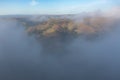 Aerial View of Marine Layer and Scenic California Hills Royalty Free Stock Photo