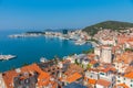 Aerial view of Marjan hill overlooking old town of Split in Croatia Royalty Free Stock Photo