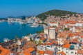 Aerial view of Marjan hill overlooking old town of Split in Croatia Royalty Free Stock Photo