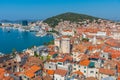 Aerial view of Marjan hill overlooking old town of Split in Croatia Royalty Free Stock Photo