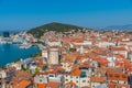 Aerial view of Marjan hill overlooking old town of Split in Croatia Royalty Free Stock Photo