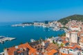 Aerial view of Marjan hill overlooking old town of Split in Croatia Royalty Free Stock Photo