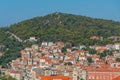 Aerial view of Marjan hill overlooking old town of Split in Croatia Royalty Free Stock Photo