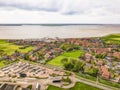 Aerial view of Marken, a small Dutch island in the Markermeer Royalty Free Stock Photo