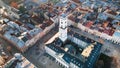 Aerial view of the Market Square in the Old Town of Lviv, Ukraine. Town hall and Market Square Royalty Free Stock Photo