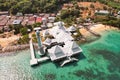 Aerial view of Masjid Besar Mosque on the Perhentian Islands in Malaysia Royalty Free Stock Photo