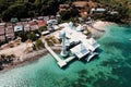 Aerial view of Masjid Besar Mosque on the Perhentian Islands in Malaysia Royalty Free Stock Photo