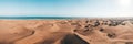Aerial view of the Maspalomas dunes on the Gran Canaria island. Royalty Free Stock Photo