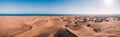 Aerial view of the Maspalomas dunes on the Gran Canaria island. Royalty Free Stock Photo