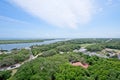 Aerial view of the Matanzas River in St. Augustine, Florida USA