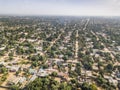 Aerial view of Matola, suburbs of Maputo, capital city of Mozambique