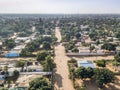 Aerial view of Matola, suburbs of Maputo, capital city of Mozambique