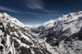 Aerial view of Matter Valley with the village of TÃÂ¤sch Royalty Free Stock Photo