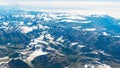 Aerial view of the Matterhorn. Zermatt, Switzerland. Winter