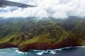 Wing of a small plane over the coast of Maui in Hawaii Royalty Free Stock Photo