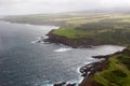 Aerial view of Maui`s North Coast. Road to Hana