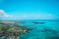 Aerial view of Mauritius, tropical paradise, travel concept