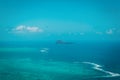Aerial view of Mauritius, tropical paradise, taken during helicopter flight