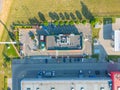 Aerial view, McDonald\'s sign close to highway, near Warsaw