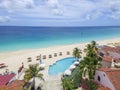 Aerial view from Meads Bay in Anguilla Beach, Caribbean Royalty Free Stock Photo