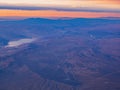 Aerial view of the Meadview city and Colorado river Royalty Free Stock Photo