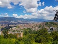 Aerial view of Medellin from the cable car, called metrocable