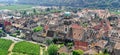 Aerial view of Medieval Alsatian Village of Kaysersberg, France Royalty Free Stock Photo