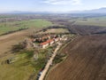 Aerial view of Medieval Arapovo Monastery, Bulgaria Royalty Free Stock Photo