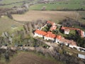 Aerial view of Medieval Arapovo Monastery, Bulgaria Royalty Free Stock Photo