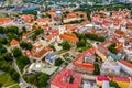 Aerial view of the medieval, beautiful walled city of Tallinn,Estonia