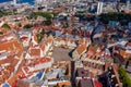 Aerial view of the medieval, beautiful walled city of Tallinn,Estonia