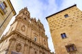 Aerial view of the medieval buildings of the city of Salamanca in Spain. Royalty Free Stock Photo