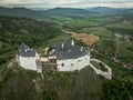 Aerial View Of A Medieval Castle On A Hilltop In Fuzer, Hungary Royalty Free Stock Photo