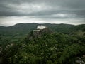 Aerial View Of A Medieval Castle On A Hilltop In Fuzer, Hungary Royalty Free Stock Photo