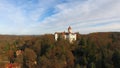 Aerial view of Medieval castle Konopiste in Czech republic, Drone view Royalty Free Stock Photo