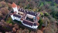 Aerial view of Medieval castle Konopiste in Czech republic, Drone view Royalty Free Stock Photo