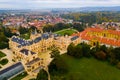 Aerial view on the medieval castle Lednice. South Moravian region Royalty Free Stock Photo