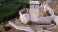 Aerial view of medieval castle in Ucero, Soria, Castilla y Leon, Spain