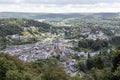 Aerial view medieval city Bouillon along river Semois in Belgium