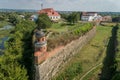 Aerial view of medieval Dubno Castle at Dubno town, Rivne region, Ukraine