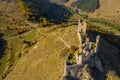 Coltesti fortress aerial drone view, Romania